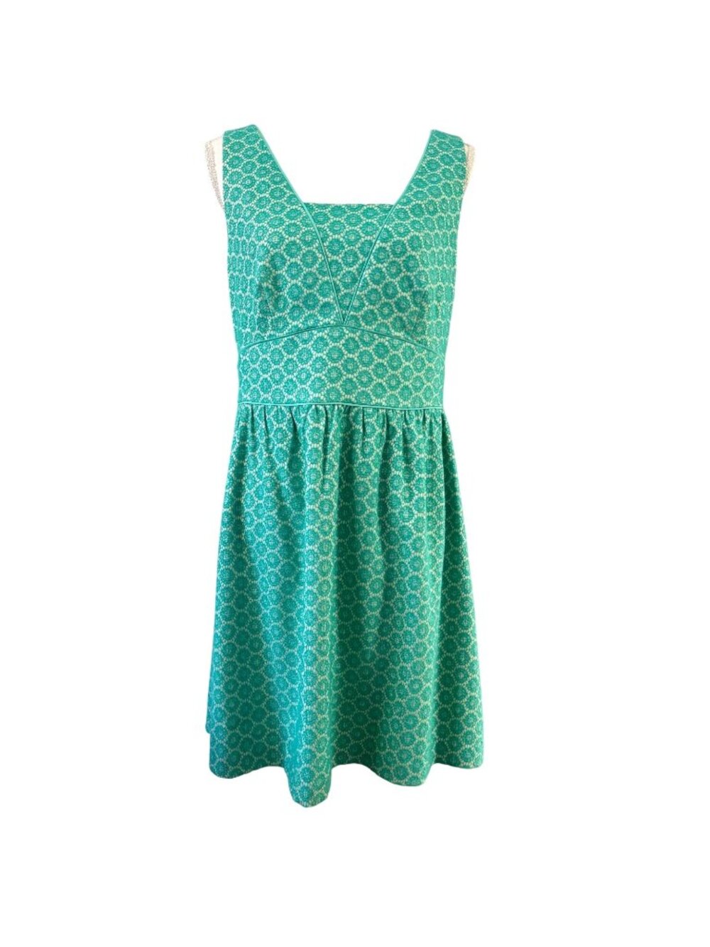 The Limited Vintage Inspired Aqua Sleeveless Fit & Flare Boho Floral Dress Sz 10